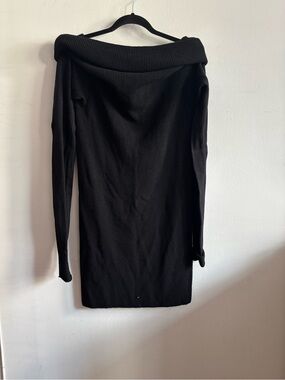 Peter O. Mahler black off the shoulder sweater dress